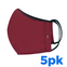 Washable Red Cloth Face Mask (5 Pack)