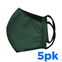 Washable Green Cloth Face Mask (5 Pack)